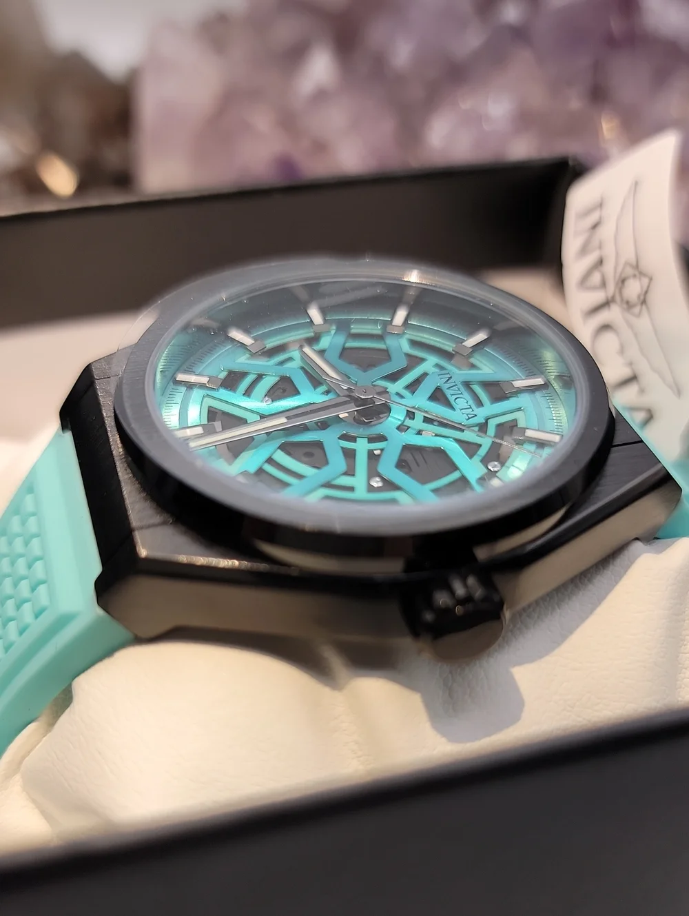 Invicta 🏁 Speedway Rim Men's Watch - 46mm, Light Tiffany Blue Black Dial 70060